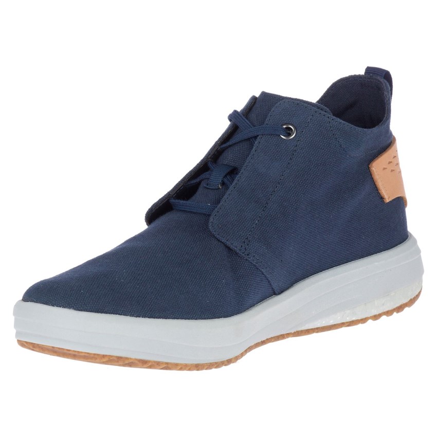 Bottes Merrell Gridway Mid Canvas Bleu Marine Homme | P.I.NYUW